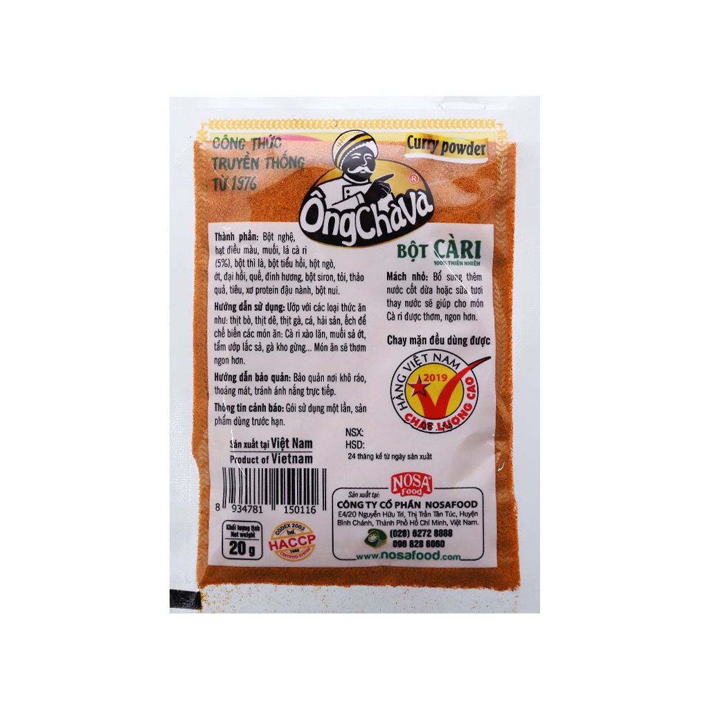 Bột cà ri Ông Chà Và gói 20g