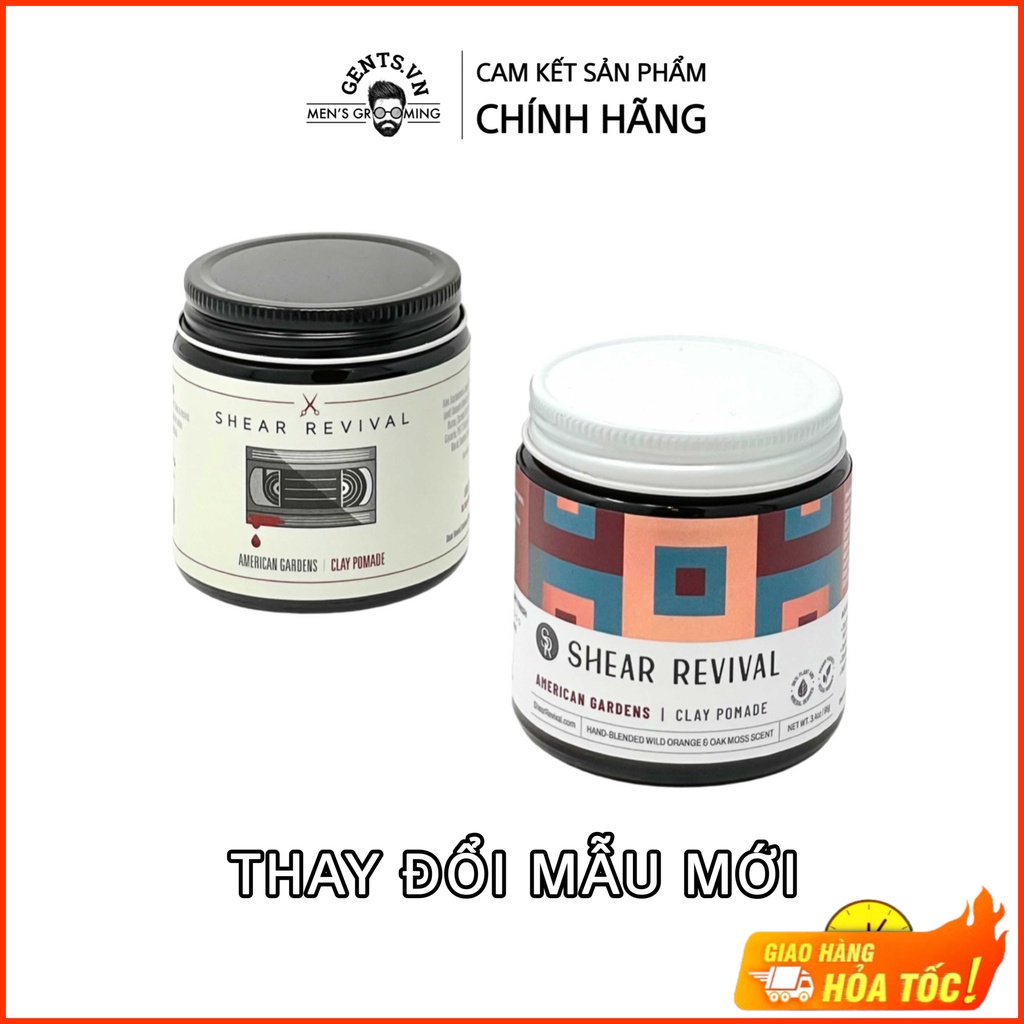 Sáp vuốt tóc nam Shear Revival American Gardens Clay Pomade 96g