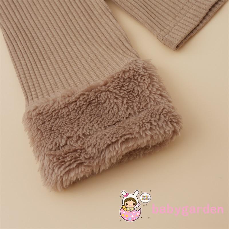 Set áo khoác tay dài đính nút + quần lưng cao co giãn thời trang cho bé gái