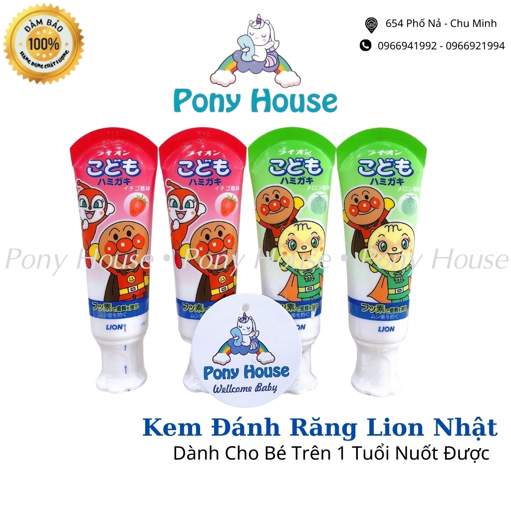 Kem đánh răng trẻ em Lion của Nhật Nuốt Được An Toàn Cho Bé Trên 1 Tuổi