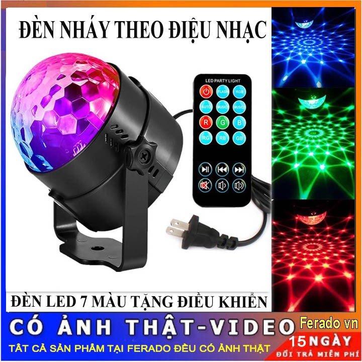 Đèn Led Xoay Trang Trí 7 Màu Cảm Ứng Theo Nhạc Vũ Trường, Sân Khấu Dành cho Dân Bay