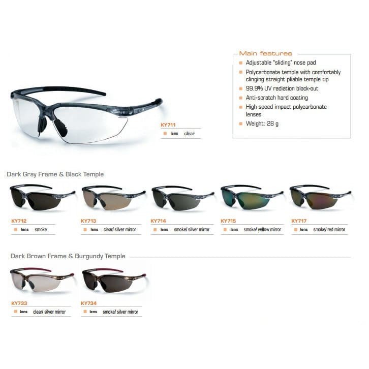 Kính bảo hộ Kings KY711 chống bụi, tia UV trong suốt, chống mờ sương Kính chống bụi đi đường - THINKSAFE