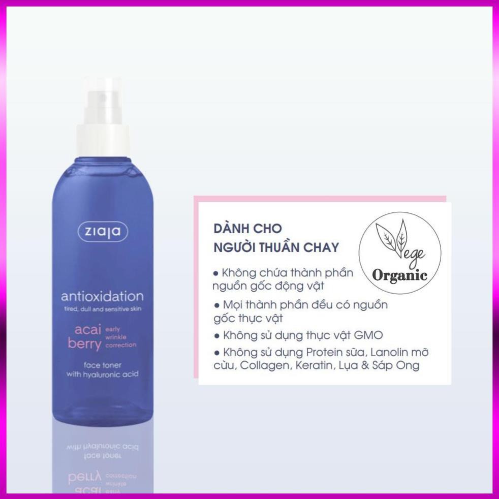 XỊT CÂN BẰNG DƯỠNG ẨM HYALURONIC CHỐNG OXY HÓA – ZIAJA – 200ML