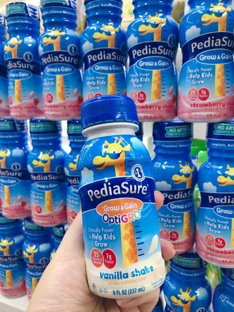 Thùng 24 chai Sữa nước Pediasure Hương vani , xánh lá , dâu , socola Mỹ