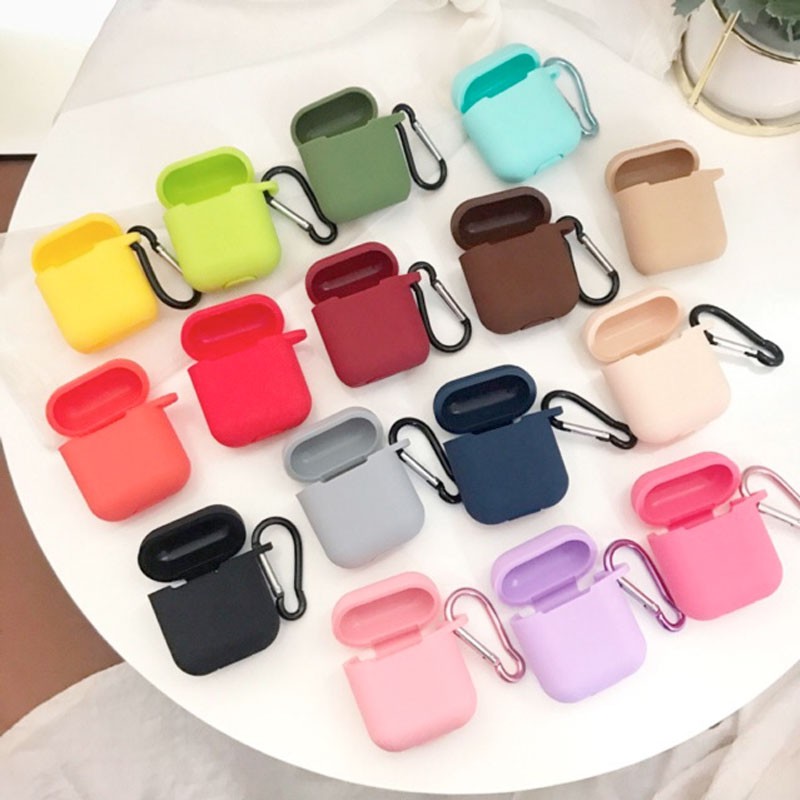 Case Airpods trơn chất liệu silicon dẻo, vỏ ốp đựng bảo vệ tai nghe bluetooth Airpod 1/2