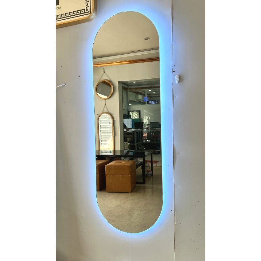 Gương led toàn thân hình oval treo tường tính năng led hậu 3 màu kích thước 60x170cm BẢN TIÊU CHUẨN guonghoangkim