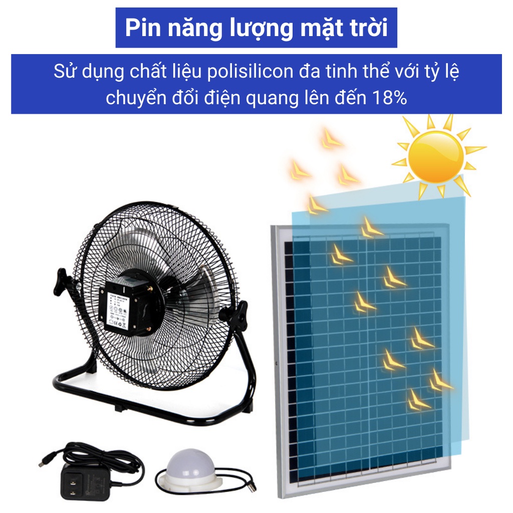 Quạt năng lượng mặt trời NHATPHONG-SF25 15W bảo hành 1 năm