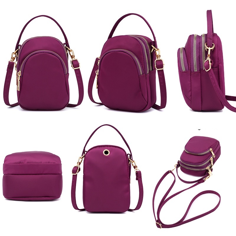 Túi đeo chéo đựng điện thoại/tiền xu/đồ dùng mini bằng vải Oxford thời trang cho nữ