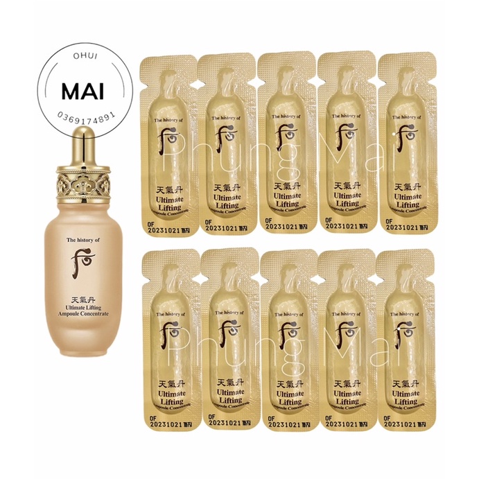 5 ống tinh chất nâng cơ chống lão hoá Whoo Ultimate Lifting Ampoule Concentrate