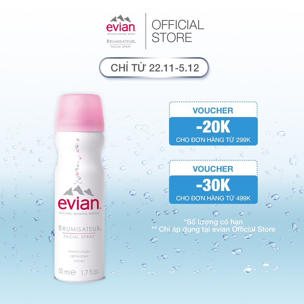 Xịt khoáng cấp ẩm evian® Facial Spray 50ml