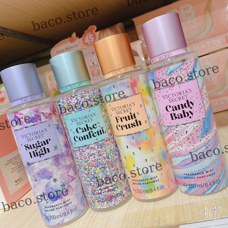 Body mist Xịt Thơm Toàn thân Victoria's Secret Body Mist 250ml Siêu Thơm Cá Tính, Năng Động