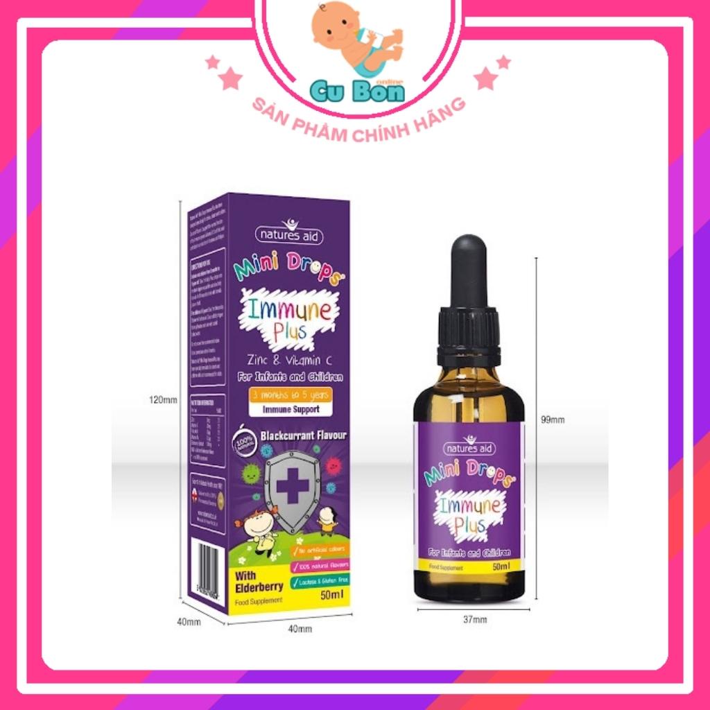 Tăng Sức Đề Kháng Natures Aid Mini Drops Immune Plus 50ml Bổ Sung Kẽm, Vitamin C Cho Bé Từ 3 Tháng đến 5 Tuổi của Anh