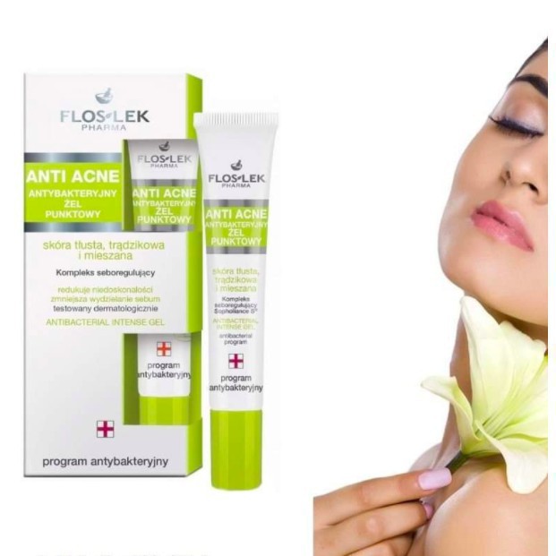 Floslek Anti Acne Antibacterial Intense Gel - Gel hỗ trợ ngừa mụn, giảm thâm 20ml