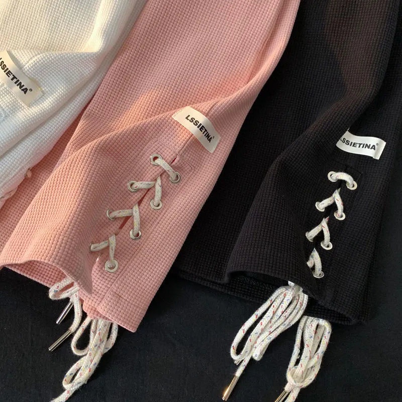 Quần Short Thể Thao Ống Rộng Lưng Cao Buộc Dây Thời Trang Mùa Hè Cho Nữ