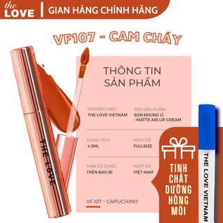 [Deal sốc] Son Kháng Nước THE LOVE Cam cháy Không Khô Môi Chính Hãng 4ml