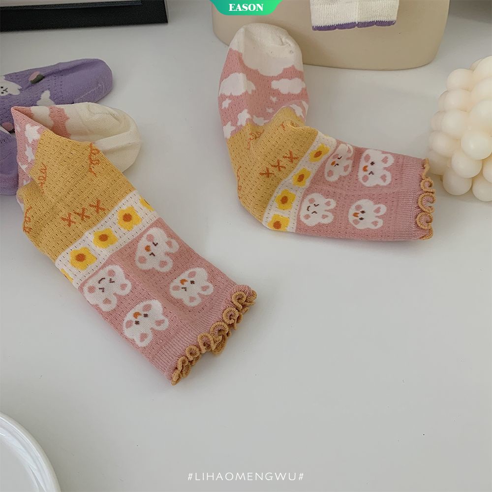 Vớ Dài Phối Ren Mỏng Thoáng Khí In Họa Tiết Hoạt Hình Dễ Thương Cho Bé Gái