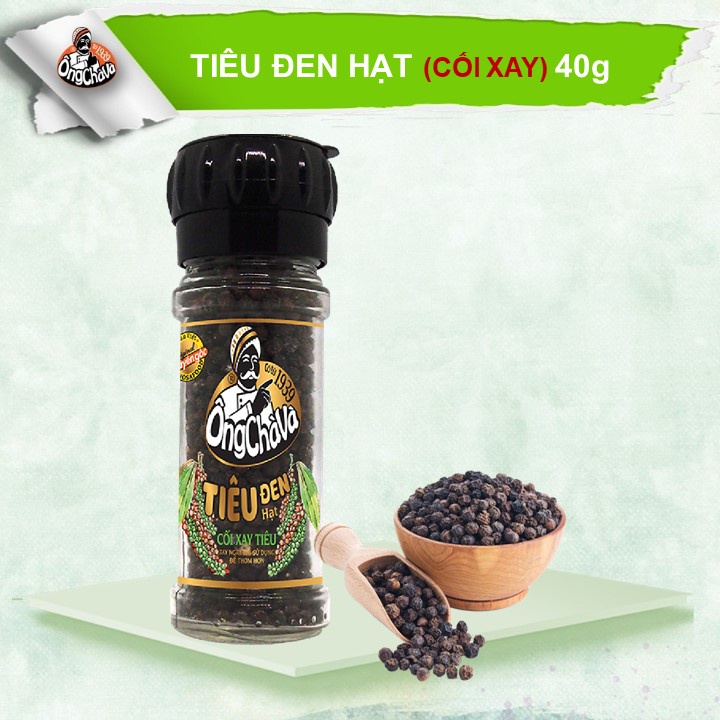 Tiêu đen hạt Ông Chà Và 40gram, dạng cối xay tiện dụng