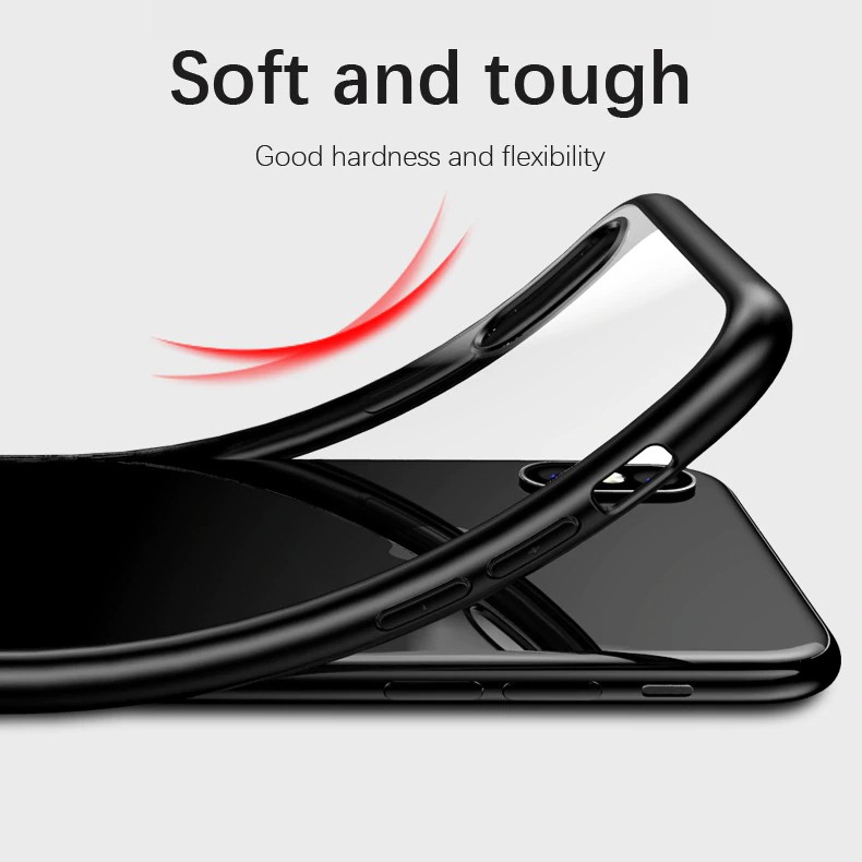 Ốp lưng iPhone XR / X / XS / XS Max - Chính hãng IPAKY - Mặt lưng Trong, VIỀN MÀU MỎNG