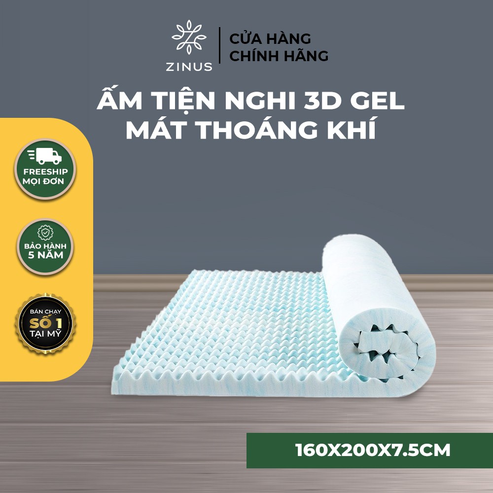 Tấm Tiện Nghi 3D Gel Mát Thoáng Khí Zinus 160x200x7.5cm