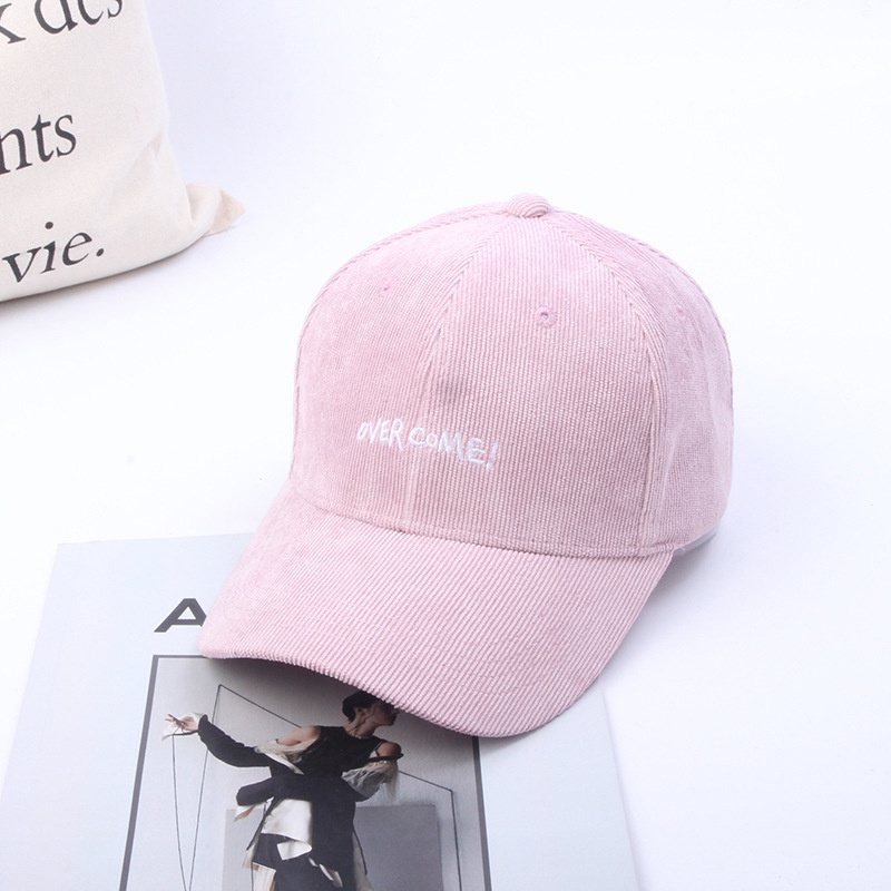 Corduroy Chữ cái Mũ bóng chày Mũ nam và nữ Mũ thông thường Tất cả phù hợp với Mặt trời