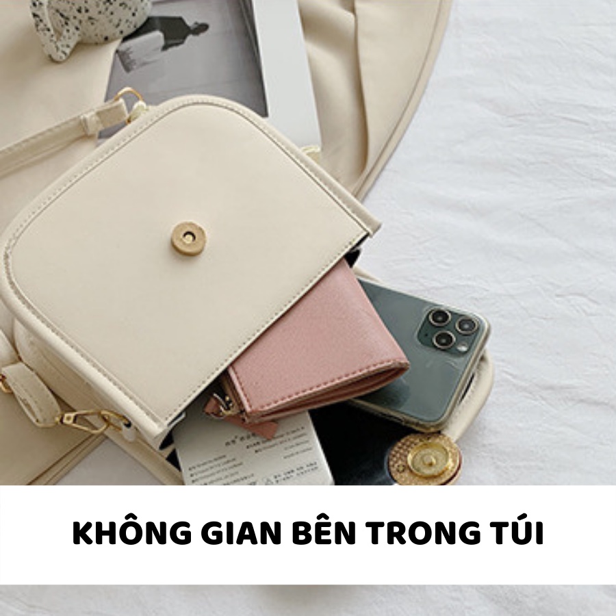 [NowShip2h] Túi Xách Đeo Chéo Nữ Đẹp Khuy Tròn Phối Dây Lụa Phong Cách Retro Sang Trọng - Mã XT062