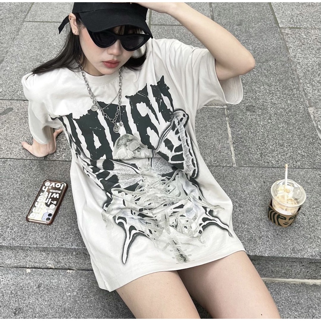 Áo thun Hades Skull Butterfly tay lỡ, form rộng Local Brand Unisex nam nữ - UniFive