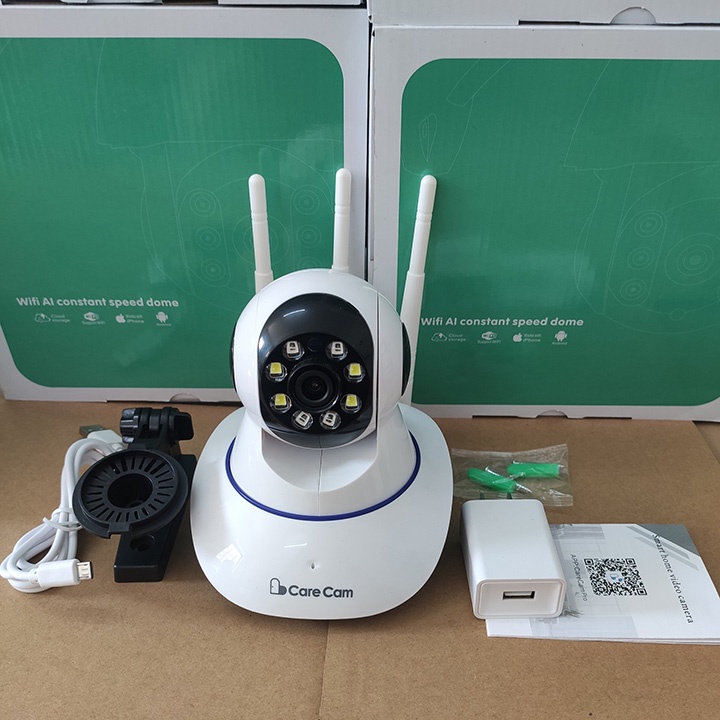 Camera WIFI Carecam/ Yoosee 3 Anten Full HD 1080P kèm thẻ nhớ 32G