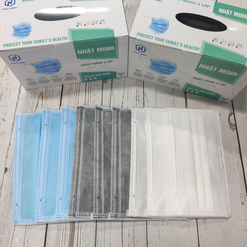 Hộp khẩu trang y tế 4 lớp NHẬT MINH ( 50 chiếc/hộp ) - Đủ màu - Hàng có sẵn | BigBuy360 - bigbuy360.vn