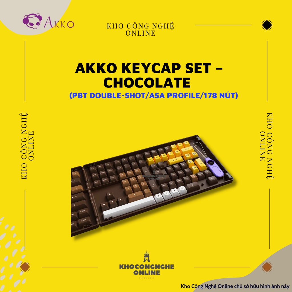 AKKO Keycap set – Chocolate (PBT Double-Shot/ASA profile/178 nút)