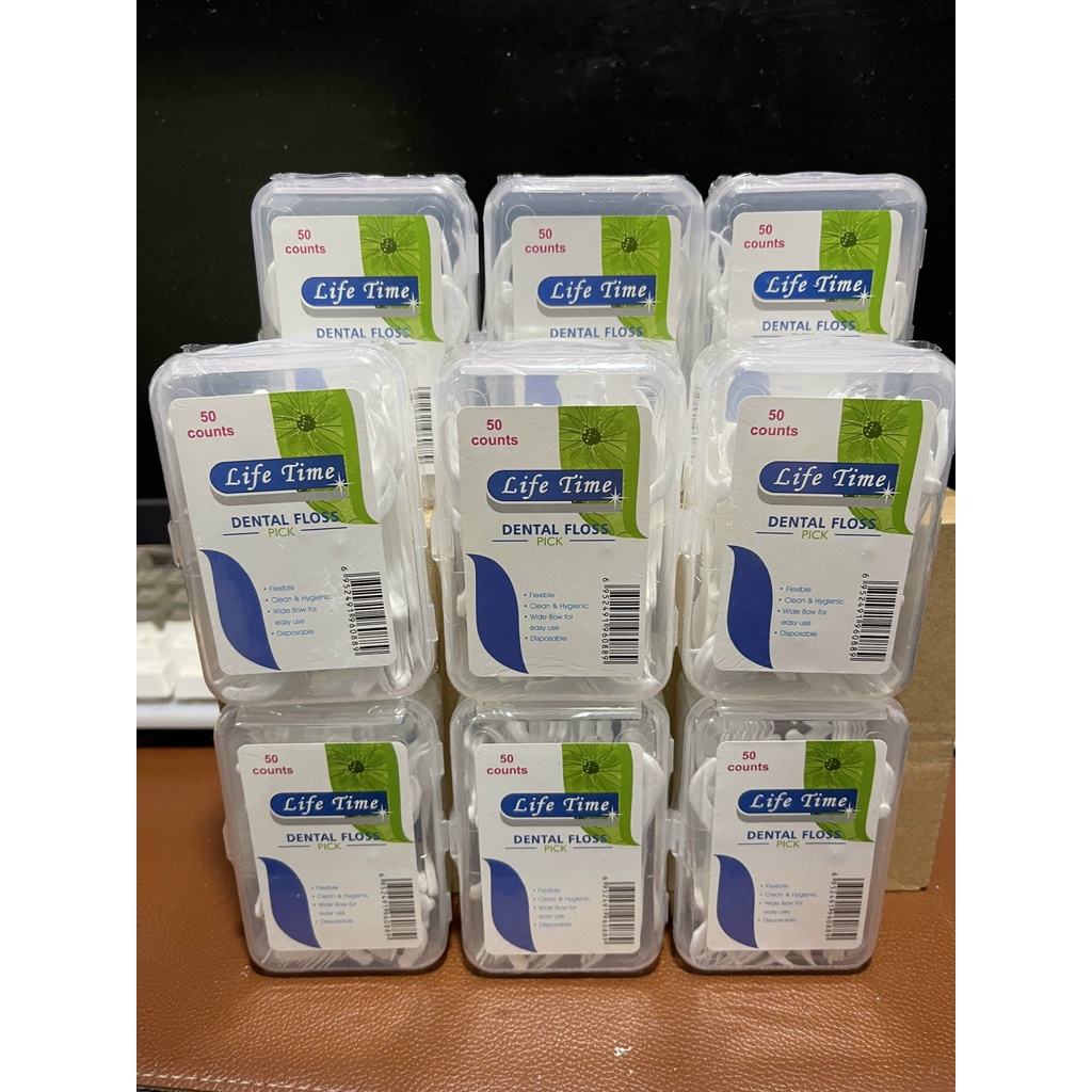 Tăm chỉ nha khoa Life Time DENTAL FLOSS hộp 50 chiếc l Lấy thức ăn kẻ răng.
