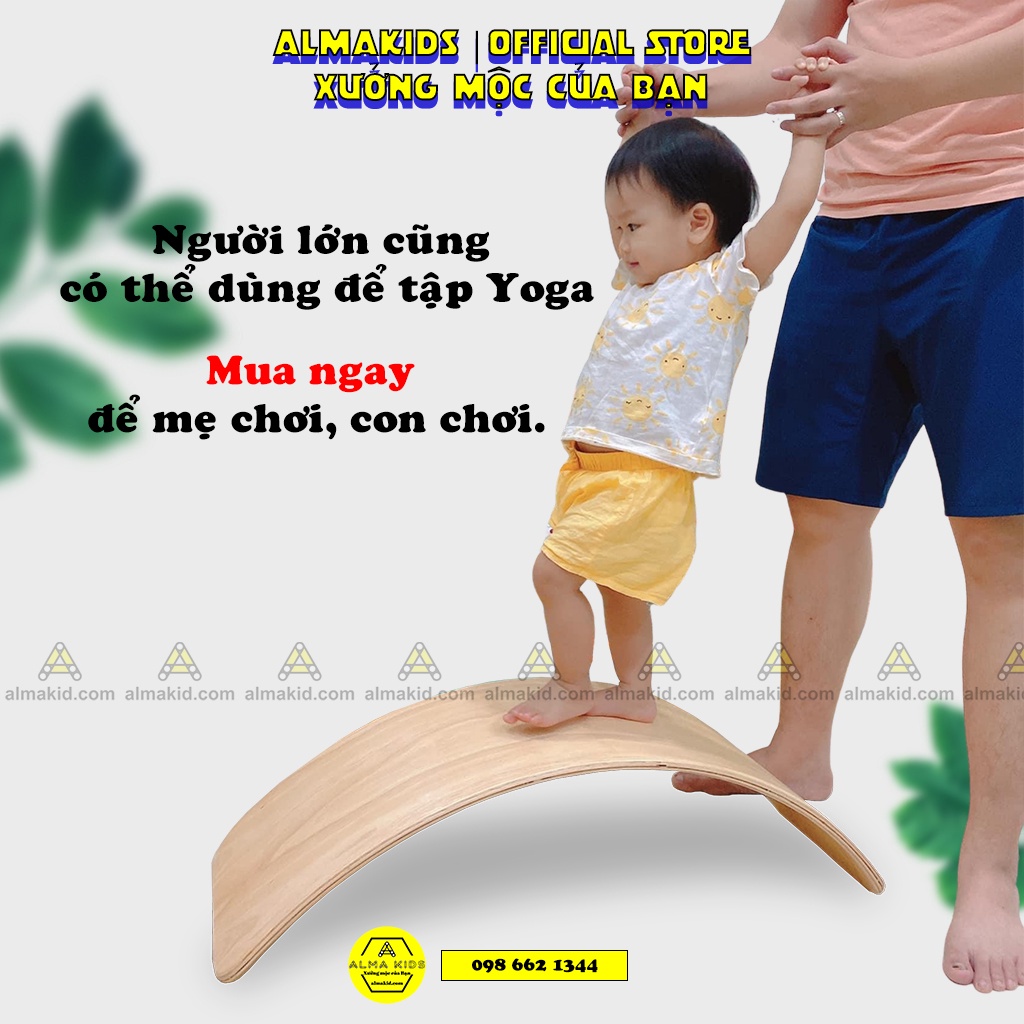 Ván Thăng Bằng Montessori - Ván Thăng Bằng Cong Rocker Board Alma Kids AMK2104.