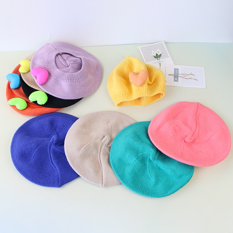 Mũ Nồi Dệt Kim Co Giãn Nhiều Màu Sắc Giữ Ấm Mùa Đông Cho Bé