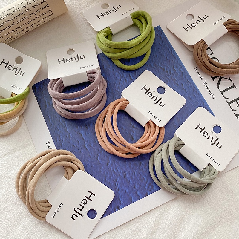 Bộ 6 Dây Buộc Tóc Cao Su Kiểu Dáng Đơn Giản Thời Trang 2022 Dành Cho Nữ