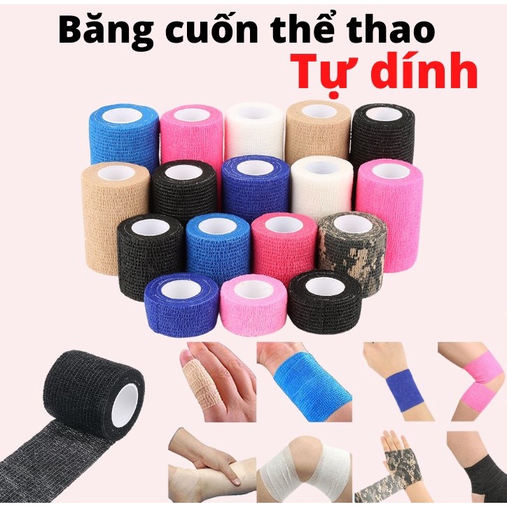 Băng Cuốn Cổ Chân, Khớp, Cổ Tay, Ngón Tay, Đầu Gối Dành Cho Thể Thao Bóng Đá  Phụ Kiện Y Tế Vải Tự Dính Cao Cấp