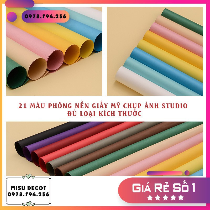 Phông nền chụp ảnh giấy màu- Phông Mỹ 21 màu nhiều size 1m35x1m...1m35x10m