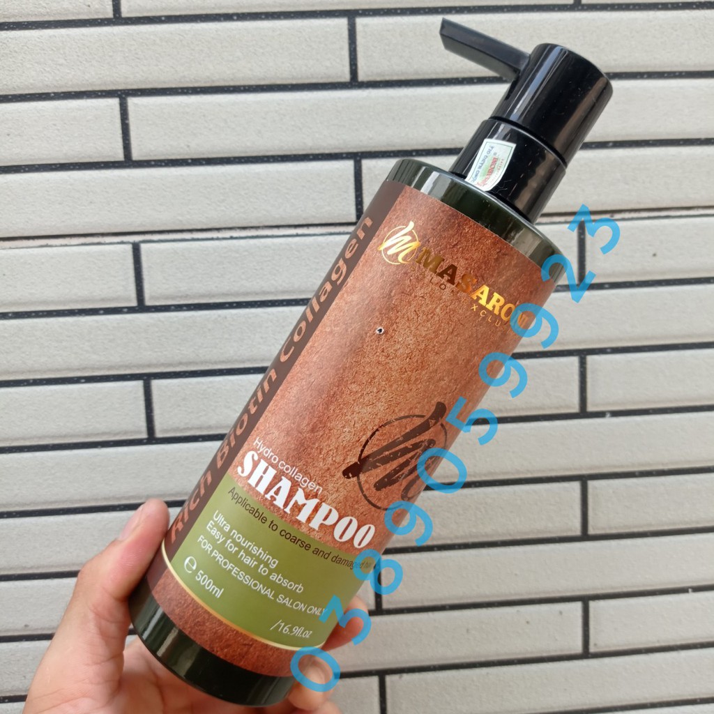 [CHÍNH HÃNG]💥💥Dầu Gội  Masaroni Biotin Collagen Keratin Shampoo 500ml