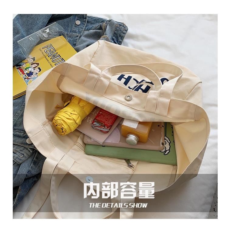 Túi Xách Canvas Cỡ Lớn In Họa Tiết Thời Trang