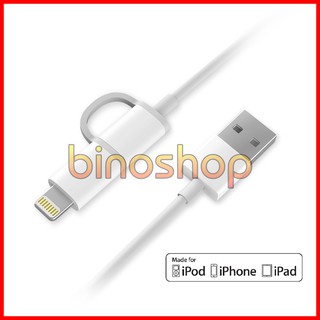 Cáp sạc nhanh chuẩn MFI 2 đầu lightning, micro usb Xiaomi - ZMI