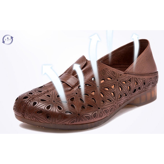 Giày Búp Bê Đế Mềm Thiết Kế Lỗ Thoáng Khí Phong Cách Retro Size 35-41 41 Thời Trang Cao Cấp Cho Nữ