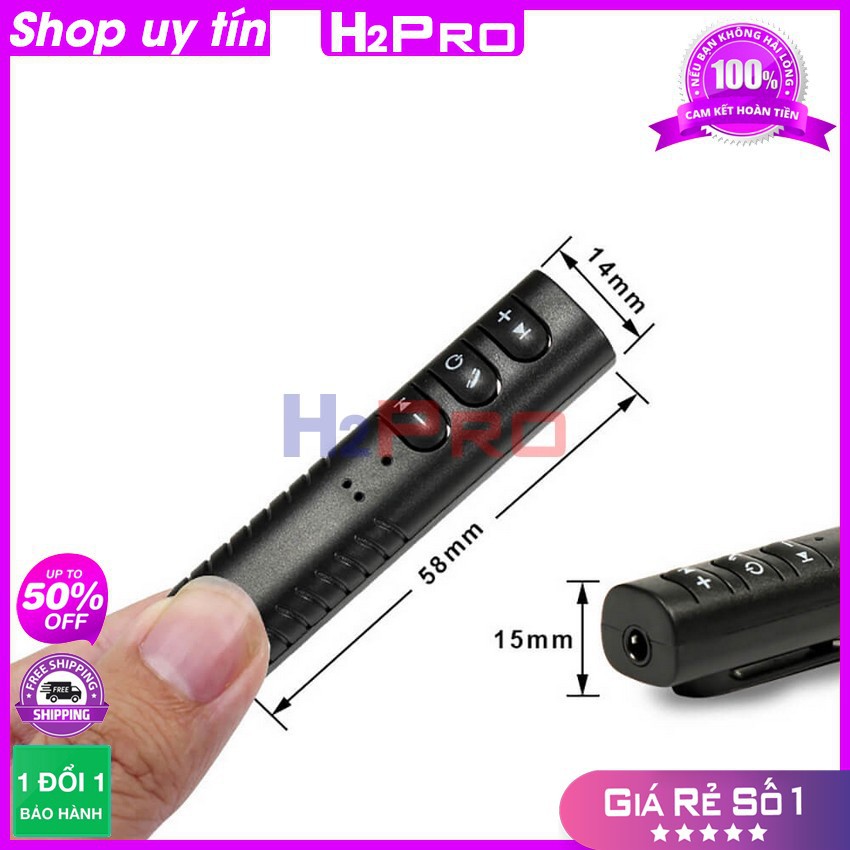 Thiết bị bluetooth cho xe hơi BT801 H2Pro cao cấp cắm jack AUX, thiết bị kết nối bluetooth cho amply-loa-tai nghe-TV