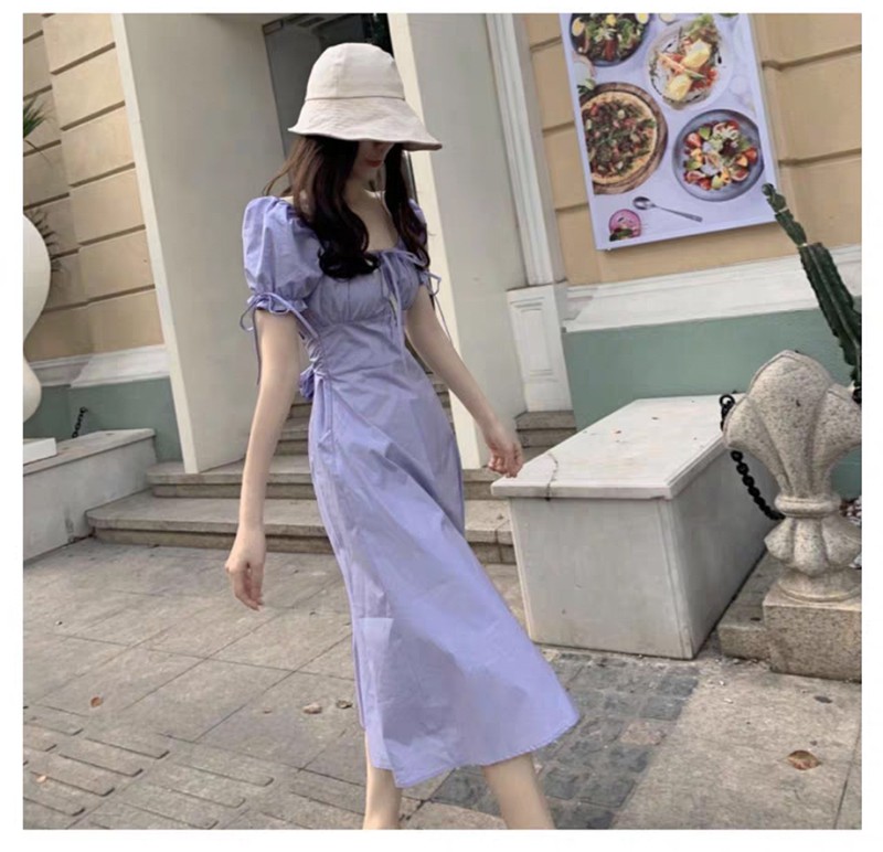 Đầm Màu Tím Chiết Eo Xinh Xắn Dễ Thương Thời Trang Cho Nữ | BigBuy360 - bigbuy360.vn