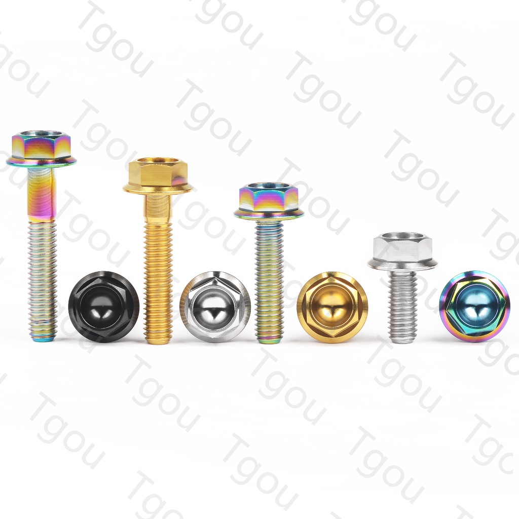 Bu Lông Lục Giác Bằng Titan M6x10 15 20 25 30 35mm DIN6921 Chuyên Dụng Cho Xe Máy