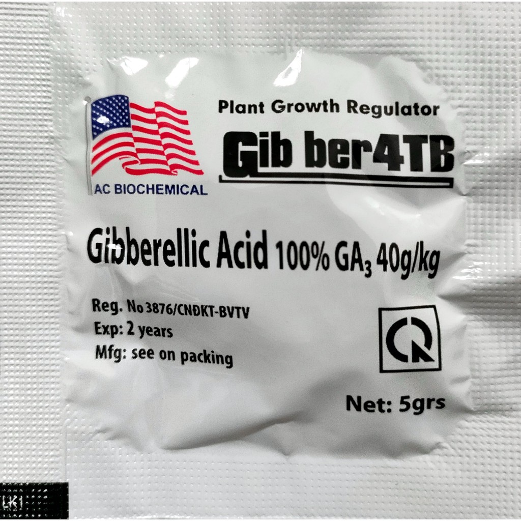 Phân Bón Lá Gibber 4TB GA3 - Gibberellic Acid 100% 5gram174