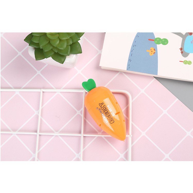 Gọt bút chì hình củ cà rốt cute dễ thương nhiều màu quay bằng tay