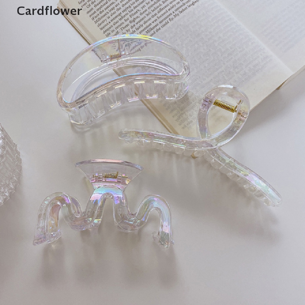 &lt; Cardflower &gt; Kẹp Tóc Càng Cua Màu Laser Gradient Ngọt Ngào Thời Trang Mùa Hè Cho Nữ