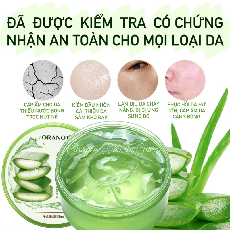 DÒNG CAO CẤP GEL Dưỡng Ẩm Nha Đam ORANOT 99% Chống Lão Hoá 10IN1 GEL Lô Hội Cấp Ẩm Da Căng Bóng MASK Ngủ Trắng Da