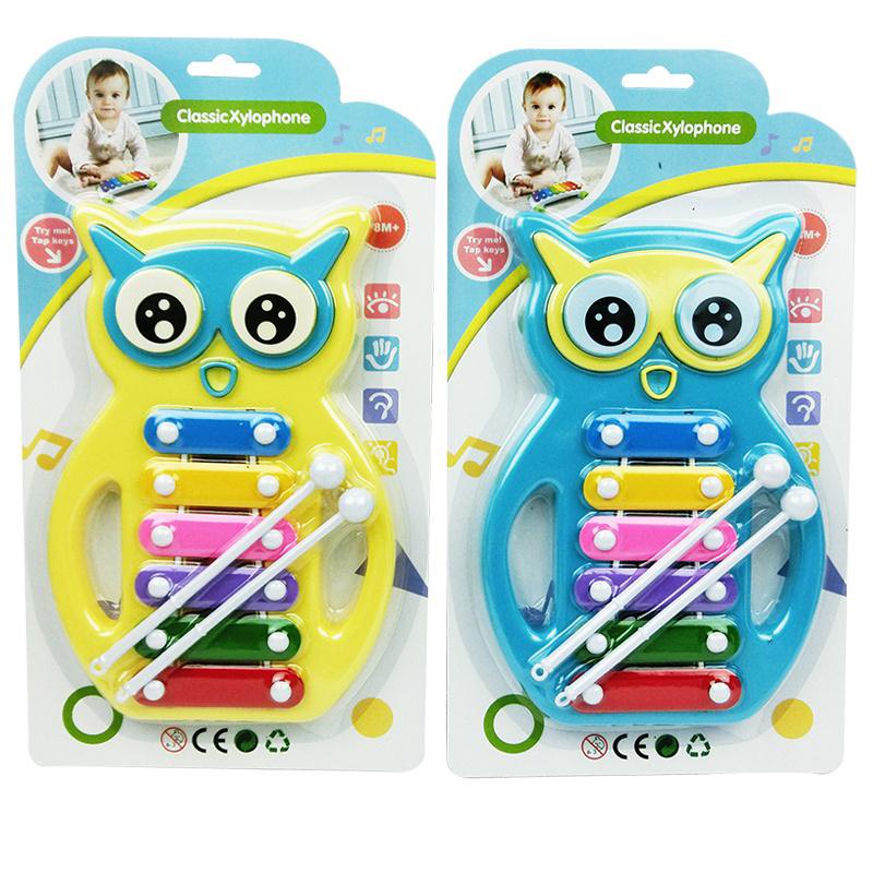 Đàn gõ Xylophone hình cú mèo đáng yêu Toys House xanh - vàng