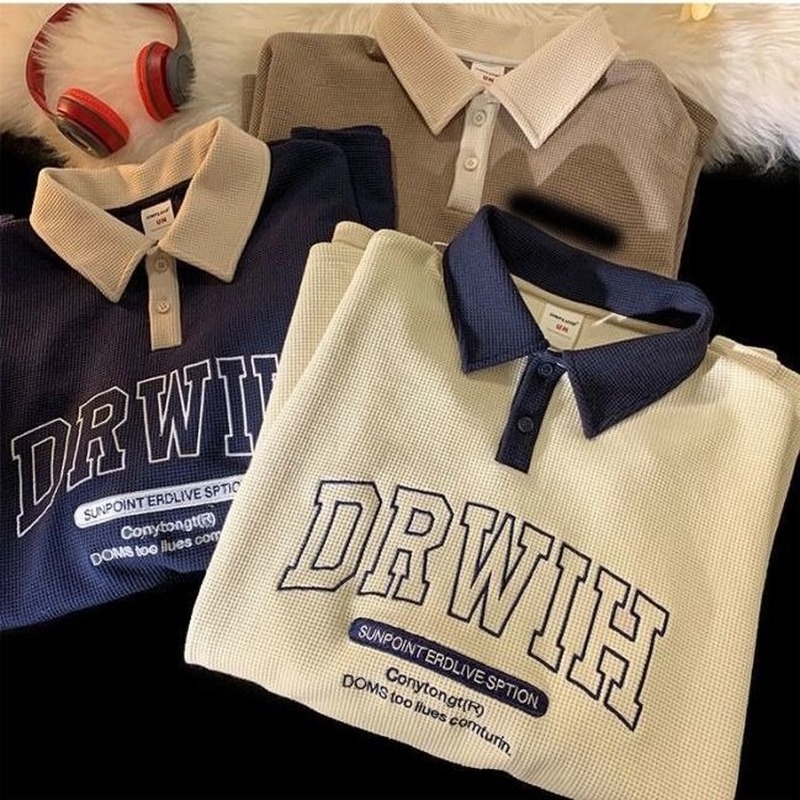 Áo polo Tay Ngắn Phong Cách Retro Hong Kong Cho Nam