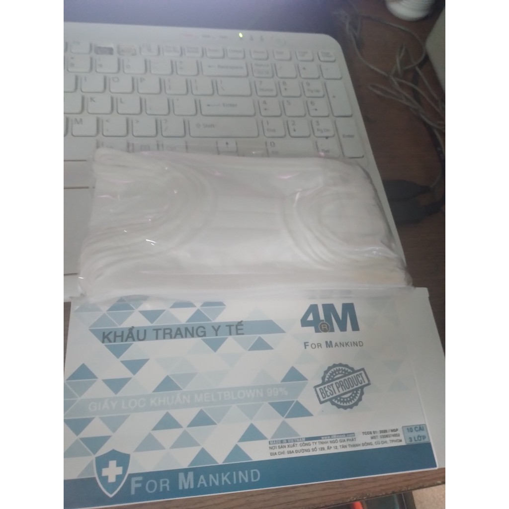 Khẩu Trang Y Tế Cao Cấp 4M hàng 3 lớp kháng khuẩn chứng nhận FDA chuẩn xuất khẩu đẩy đủ giấy tờ Hàng công ty hộp 10 cái