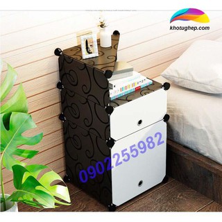[MẪU ĐỘC] TỦ NHỰA LẮP GHÉP MINI ĐỂ ĐẦU GIƯỜNG ĐA NĂNG
